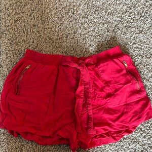Women's Red Casual Shorts